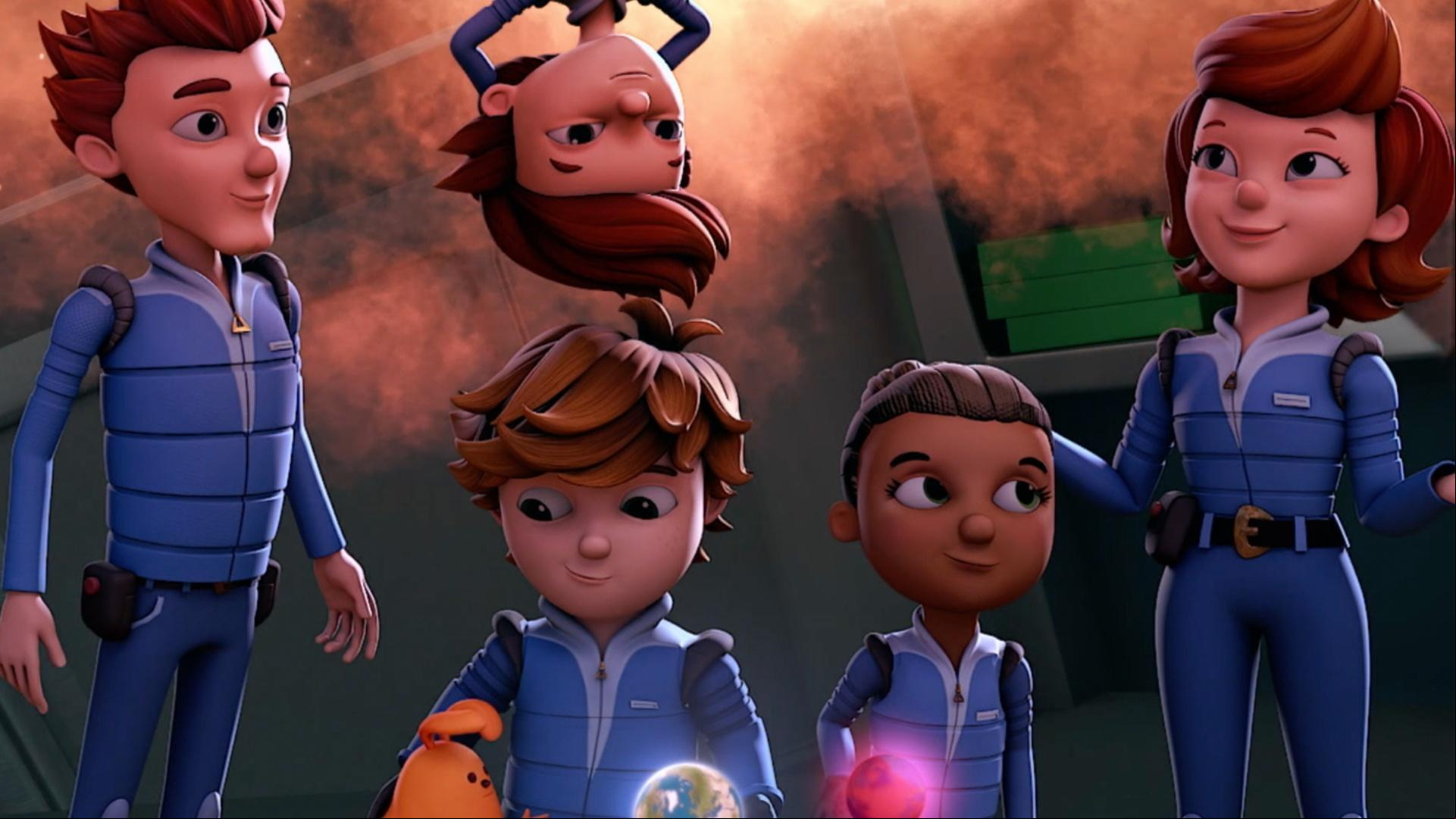 Celery shows the kids the map of the Galaxy, including the Bortron and Earth solar system.