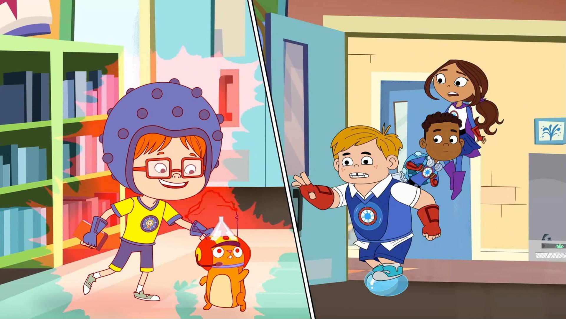 Fur Blur helps the heroes find the missing piece to fix the gadget.