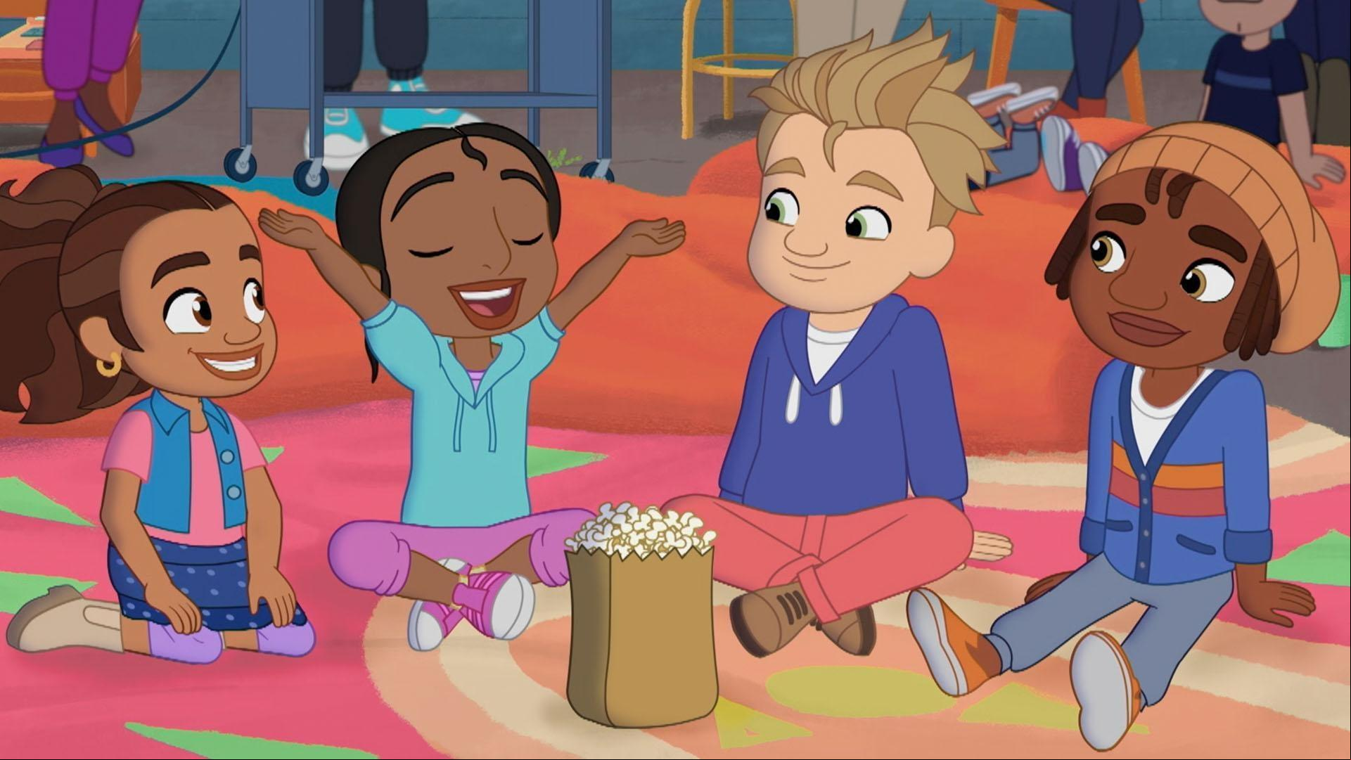 André avoids a spooky movie night./Alma, Eddie, and Junior write a hero song for Papi.