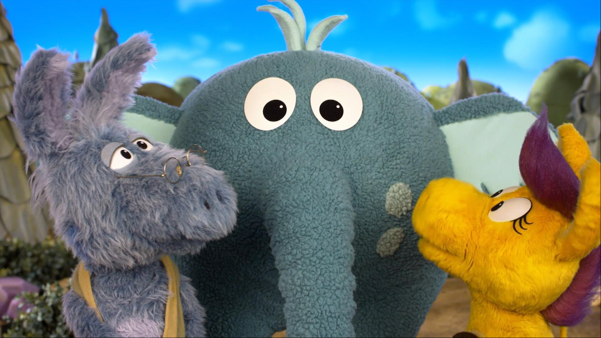 Donkey goes to Duck Duck’s bird party./Grampy and Donkey miss Gregory while he’s away.