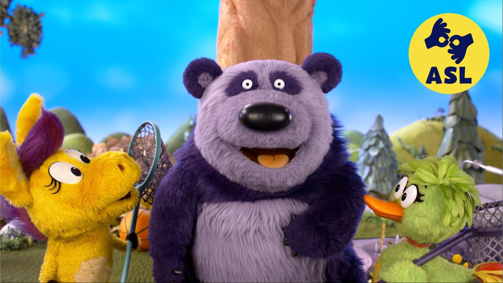 Donkey's cousin comes to visit./Panda thinks about ways he’s different from other pandas.
