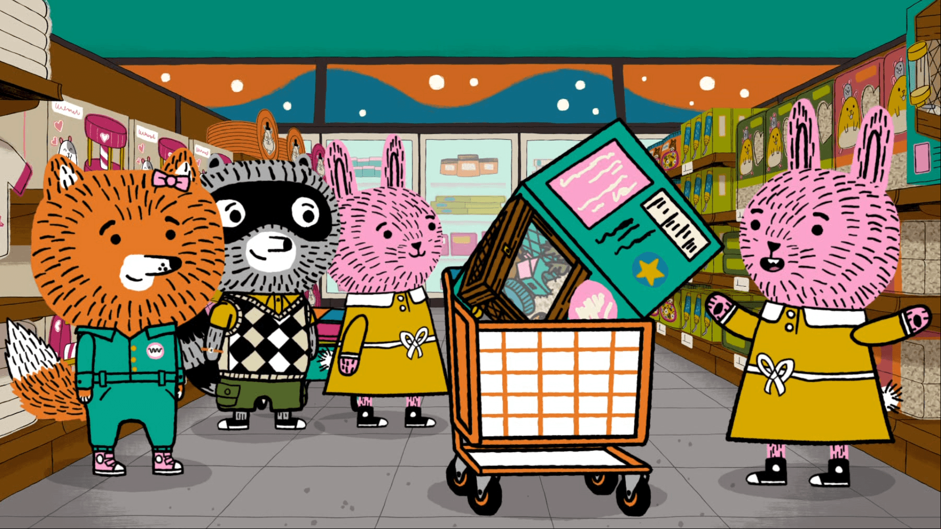 Nico and Arugula go to the store to buy only what they need for hamster-sitting.