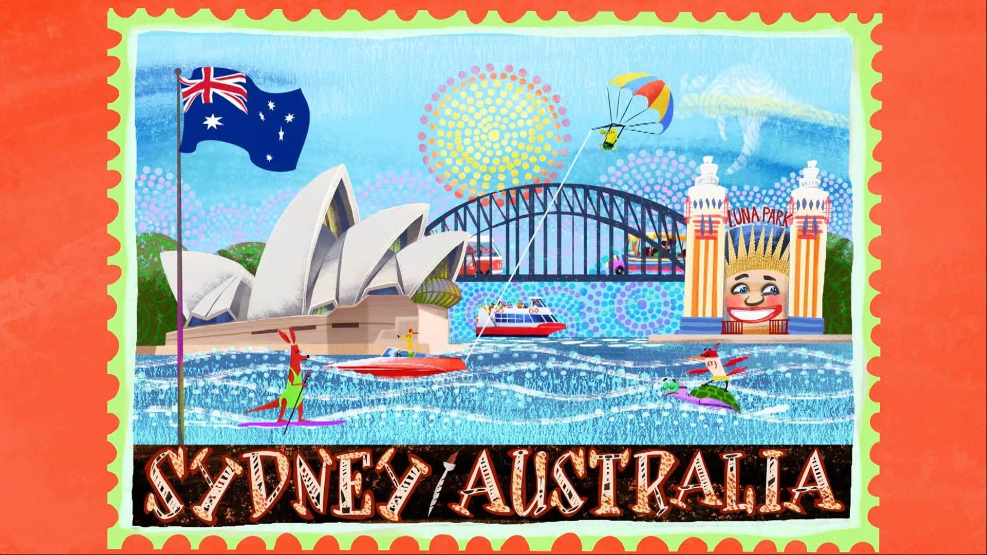 Magic Globe teaches Carmen, Leo and Andy about the Australian instrument the didgeridoo.