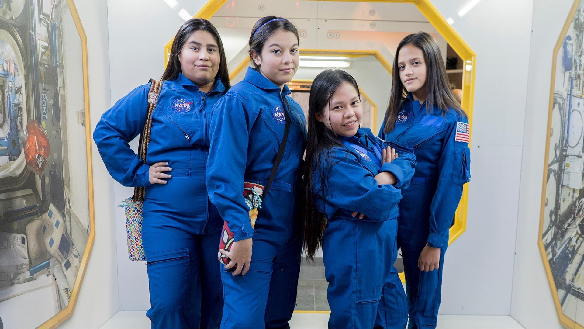 Texas SciGirls team with a NASA materials engineer to create water bottle insulators.