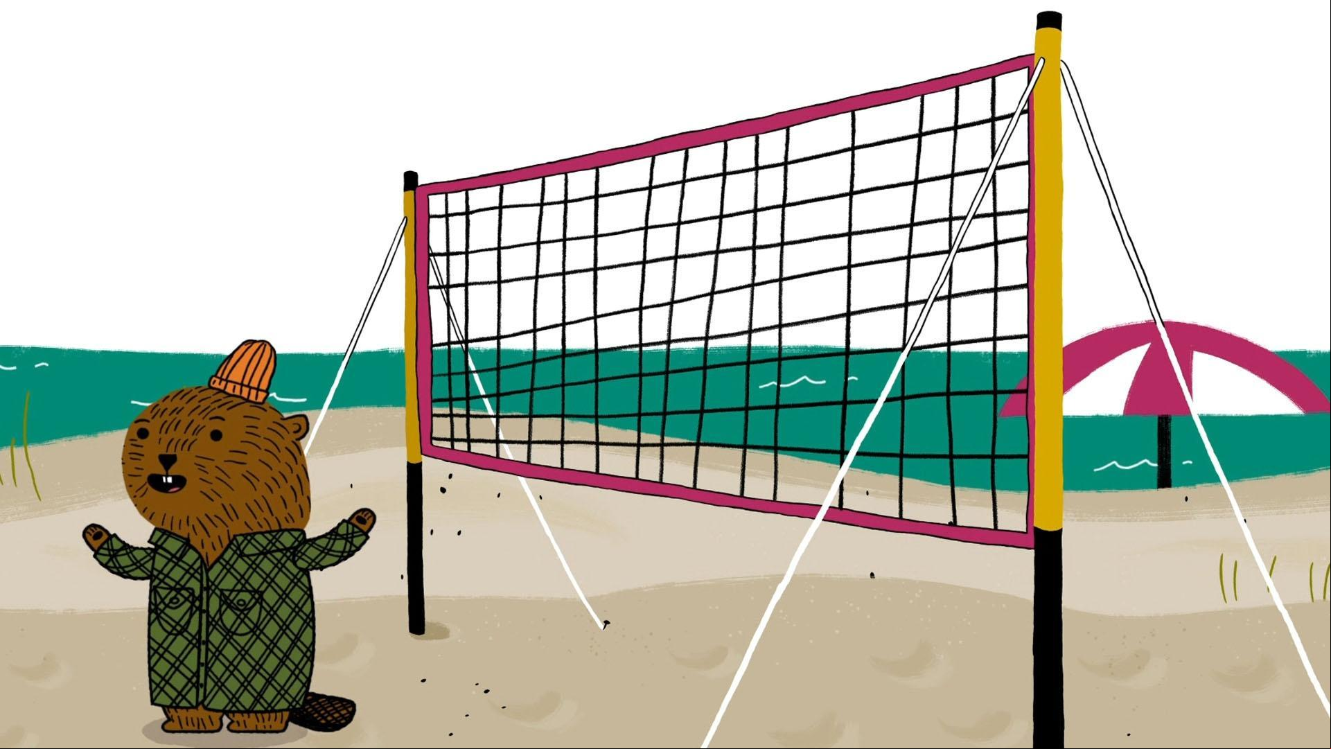 Sheldon can't wait for Carl to play his favorite beach game Wiggle Waggle Beach Ball Blast!