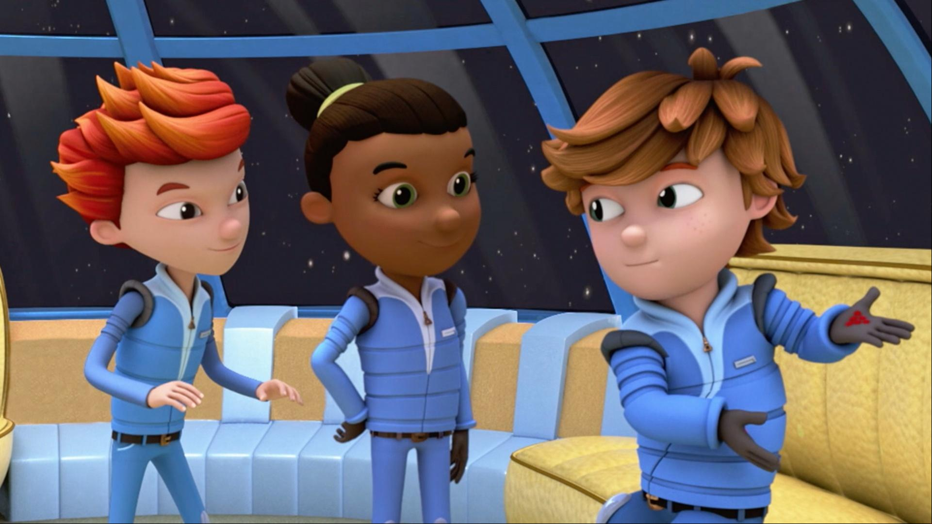 Celery and the kids fly through space to try to find sounds.