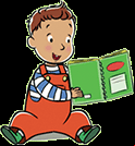 Baby Jake holding a book.