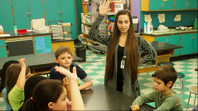 Teacher talking